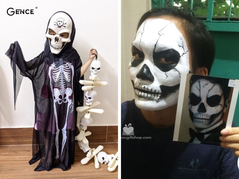 Hóa trang thành bộ xương vừa kinh dị vừa bí ẩn