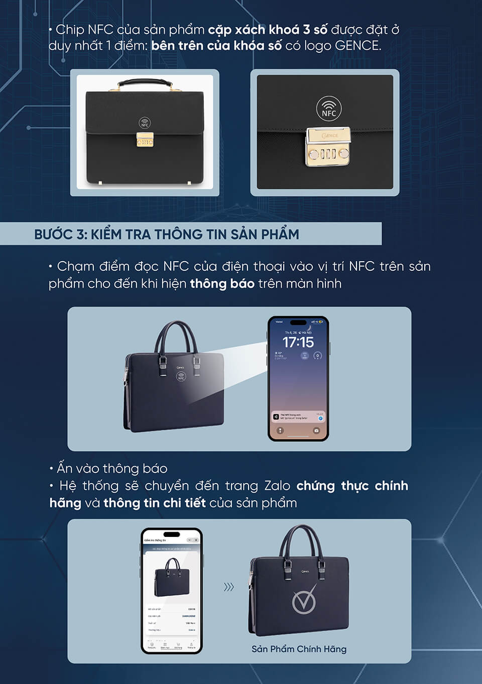 Hướng dẫn quét NFC - Bước 2: Kiểm tra thông tin sản phẩm