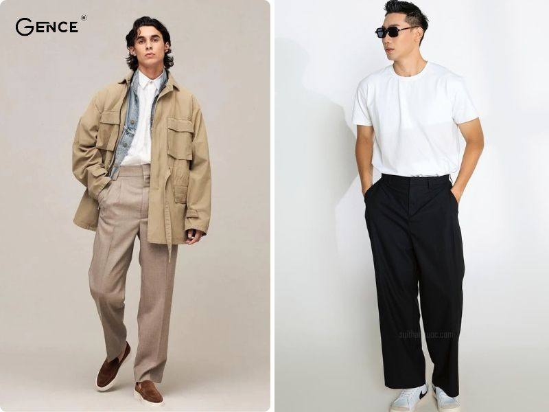 Phối quần chinos ống rộng theo thời tiết khác nhau