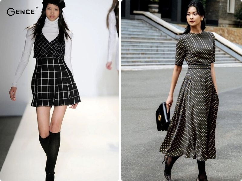 Họa tiết chấm bi và caro là đặc trưng của phong cách Preppy