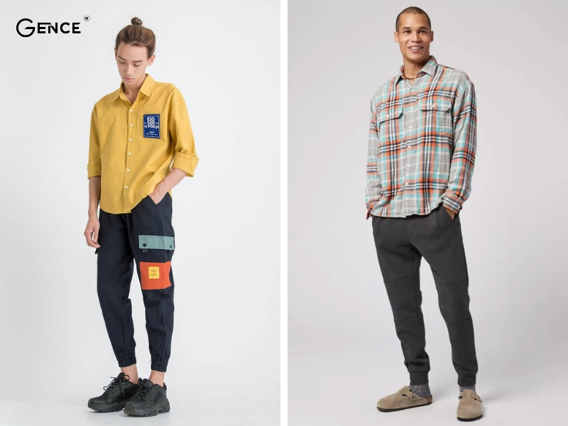 Style độc lạ khi mix áo sơ mi cùng quần jogger cho chàng