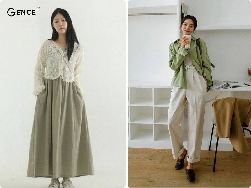 Màu Ivory phối cùng màu xanh thể hiện style tự do, phóng khoáng