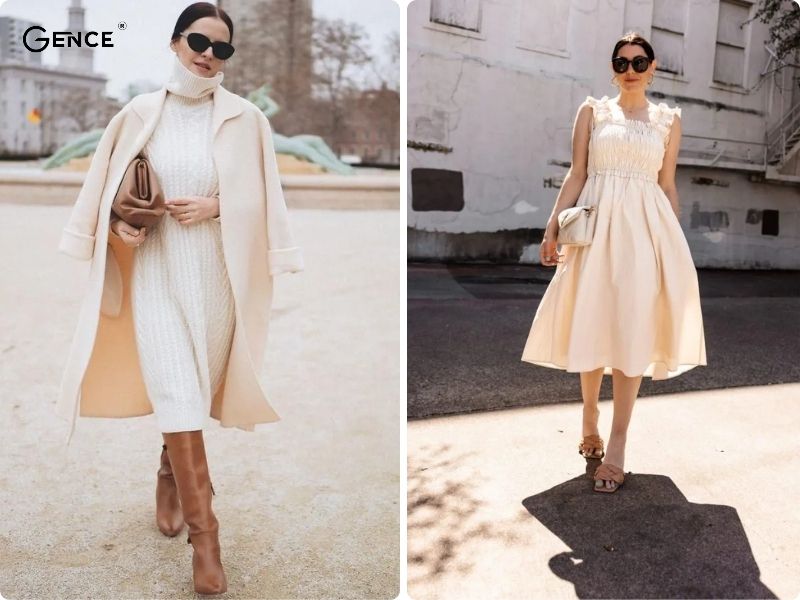 Cách phối màu ton-sur-ton thu hút với màu Ivory