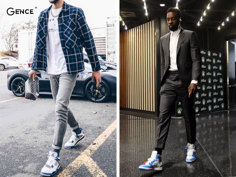 Kết hợp áo sơ mi với giày Jordan nam cổ cao