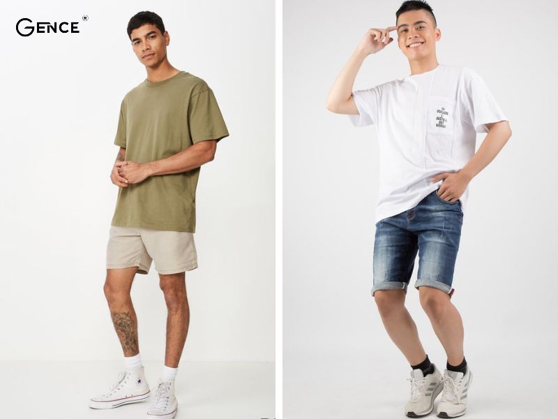 Kết hợp giày sneaker nam với áo thun cực đơn giản