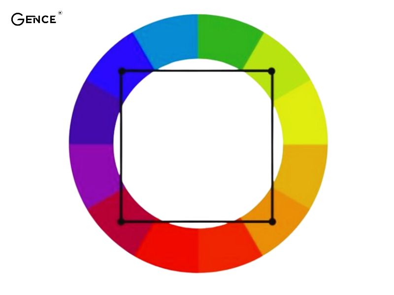 Phối màu theo nguyên tắc tứ giác