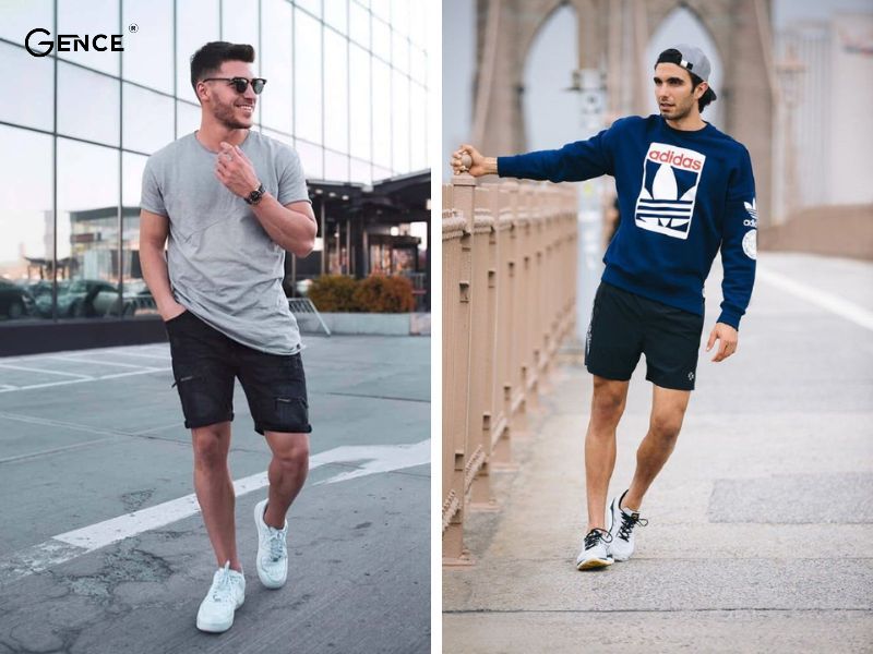 Kết hợp quần short và giày sneaker nam cho ngày hè