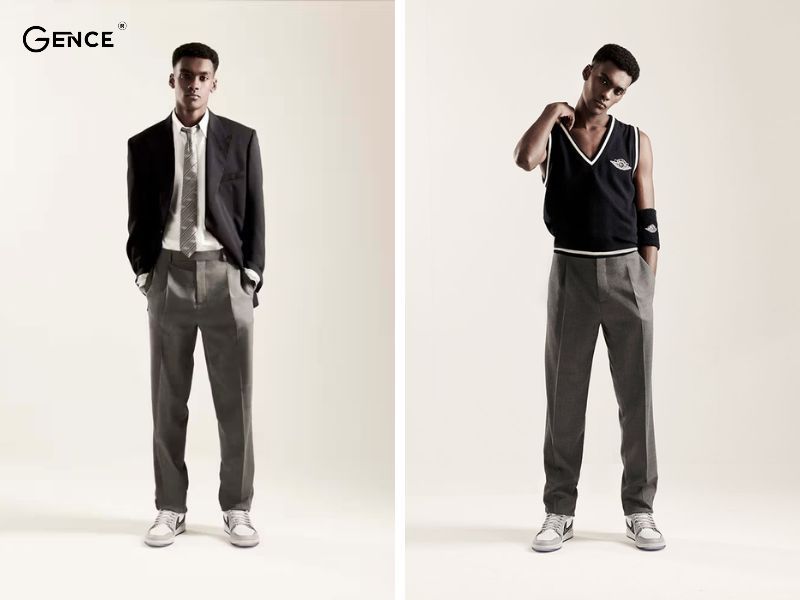 Kết hợp quần tây thanh lịch với giày Jordan cổ thấp