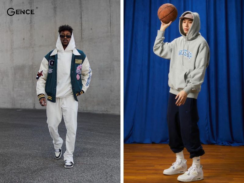 Mặc quần jogger cùng áo hoodie