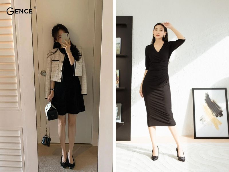 Dễ thương và trẻ trung cùng giày búp bê và đầm body