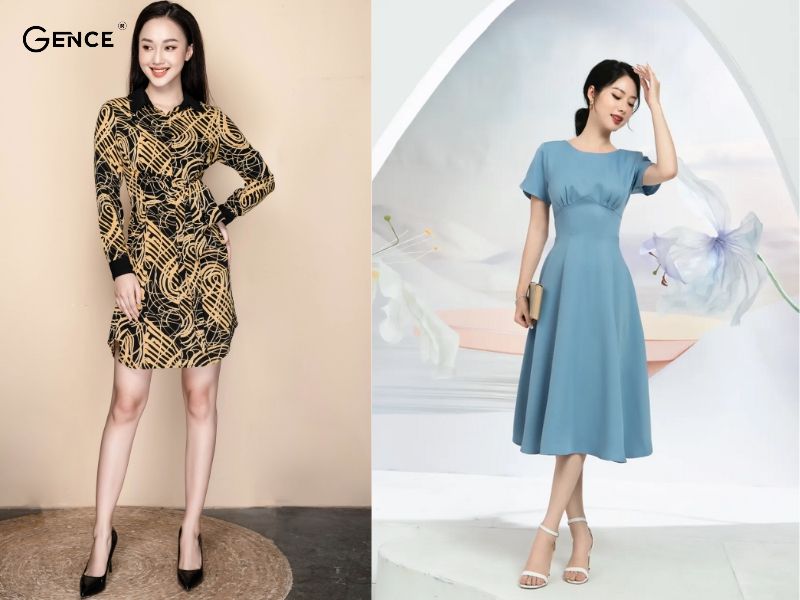 Mẫu đầm nhấn eo tôn vóc dáng cho chị em