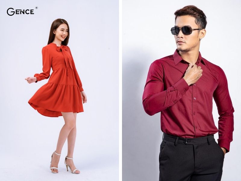 Màu đỏ bắt mắt phù hợp với người da ngăm