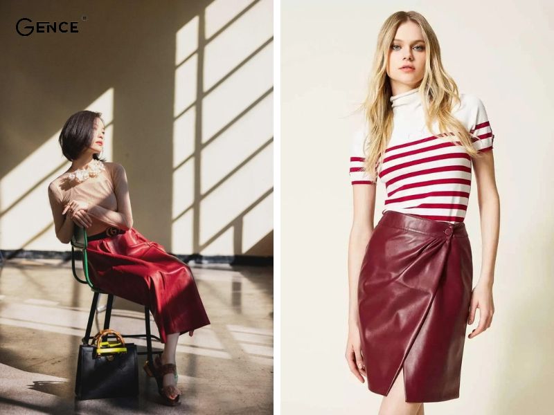 Nhẹ nhàng, tinh tế với set đồ đỏ đô và màu be