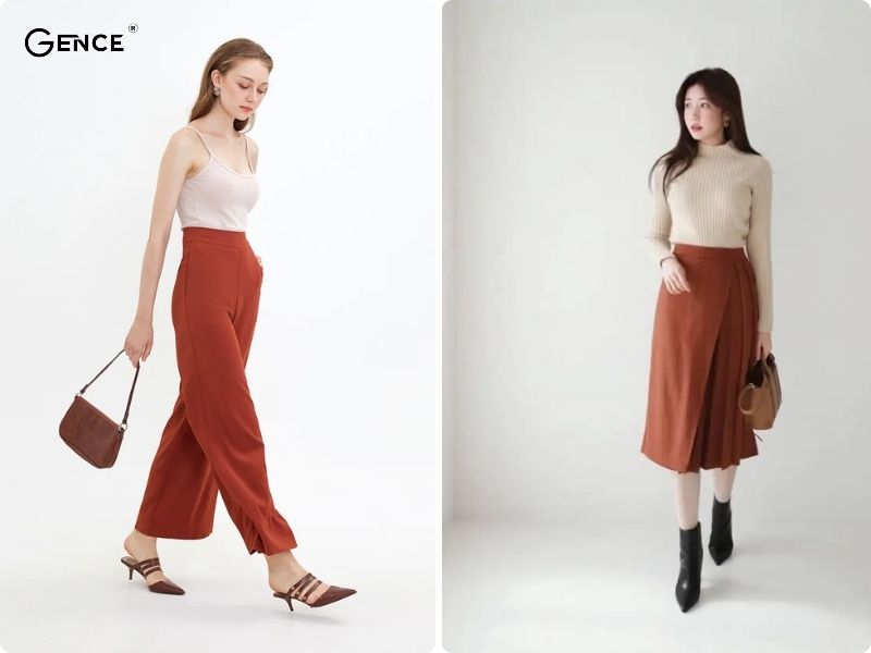 Tự tin thể hiện gu thời trang cá nhân cùng áo kem và quần nâu đất