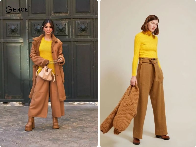 Phối màu vàng với màu nâu thể hiện cá tính riêng