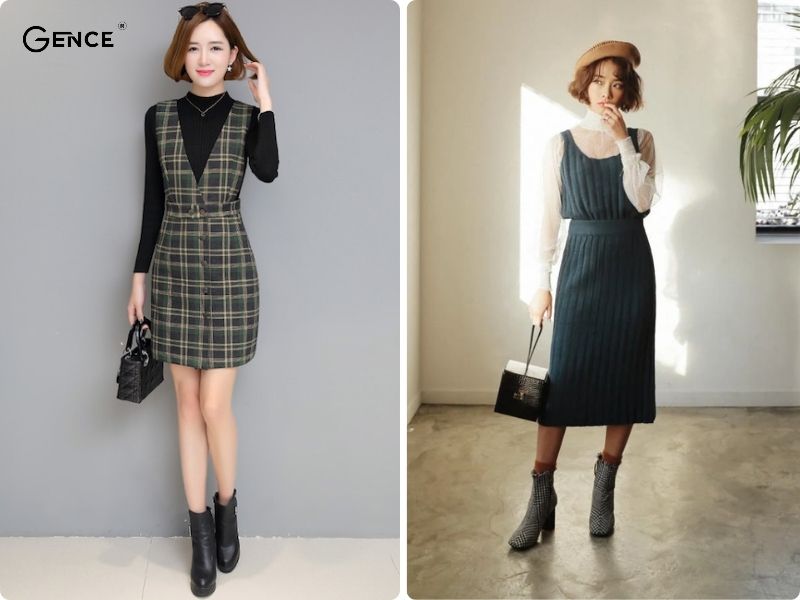 Mẫu váy dạ liền thân mùa đông ấm áp cho chị em