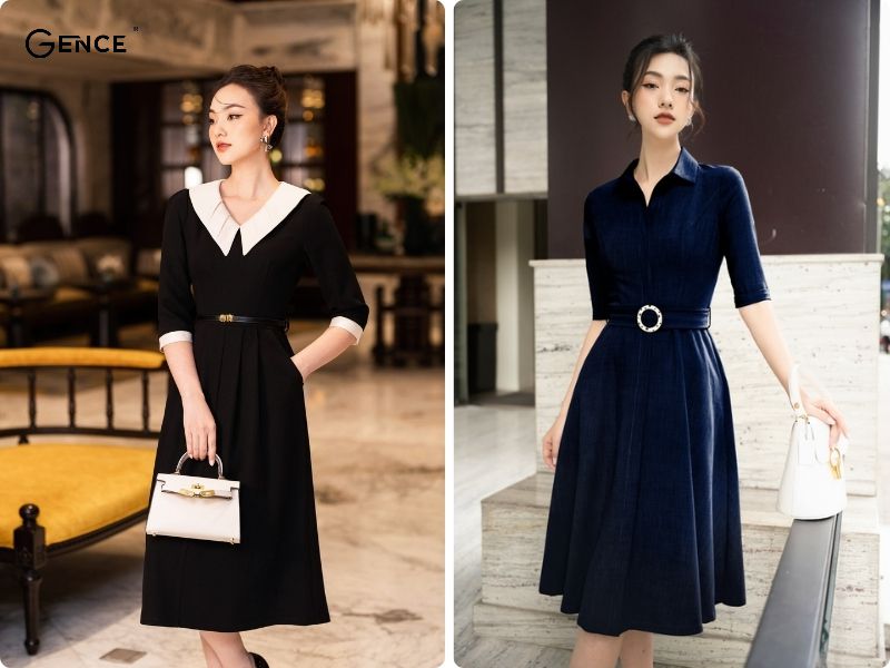 Đầm cổ chữ V làm tăng sự thu hút cho cô nàng