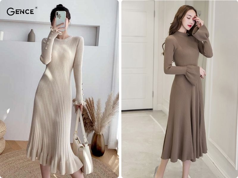 Váy len tạo sự ấm áp và sang trọng