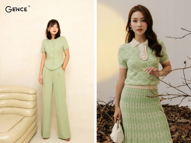 Tone sur tone với outfit xanh cốm ấn tượng