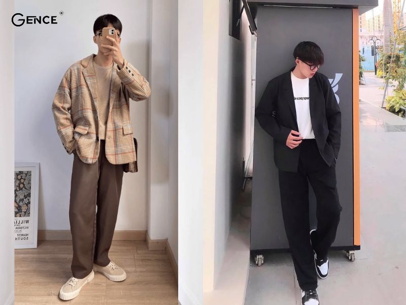 Mix áo blazer cùng quần kaki được giới trẻ ưa chuộng