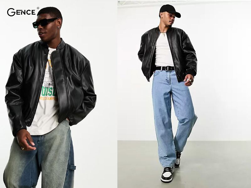 Mix áo khoác bomber cùng quần phong cách