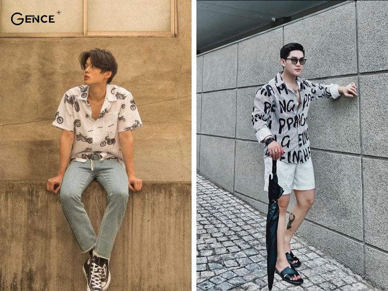 Mix áo sơ mi họa tiết nổi bật