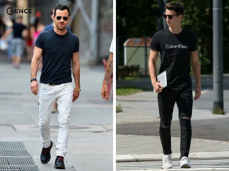 Mix áo thun cùng skinny jeans