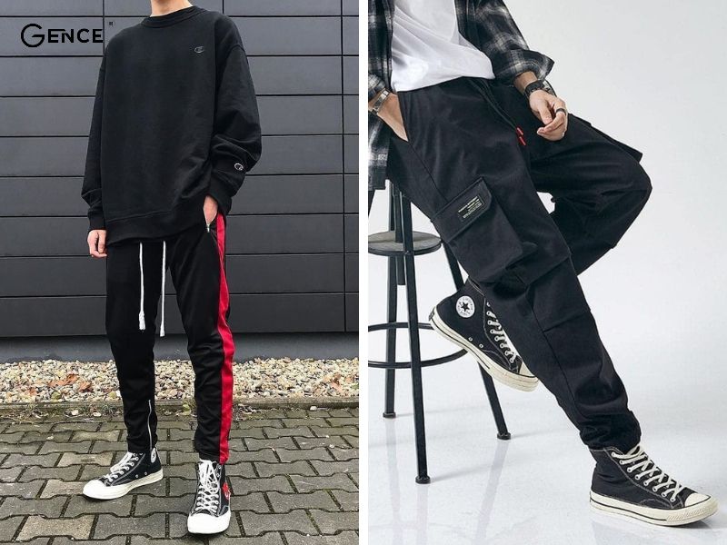Mix giày converse nam cùng áo sweater và quần jogger