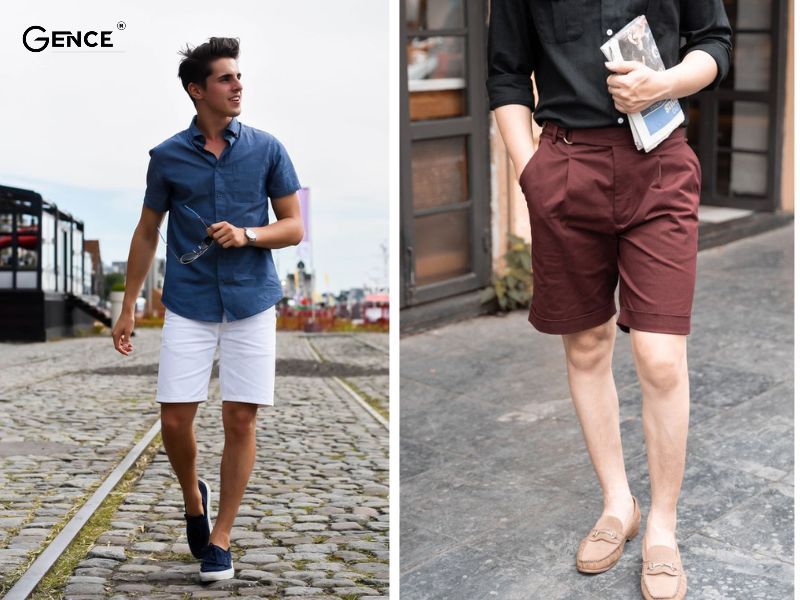 Mix giày lười cùng quần short nam