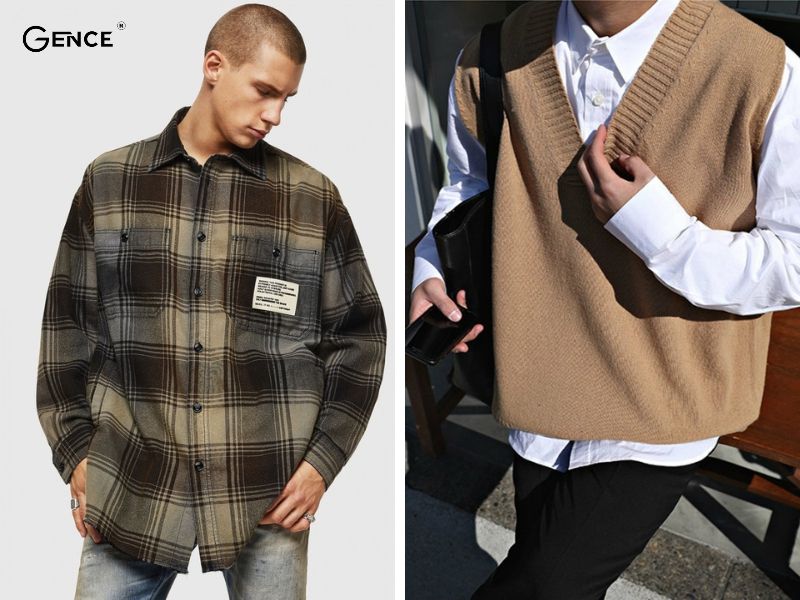 Mix sơ mi cùng áo len tạo phong cách thời trang độc lạ