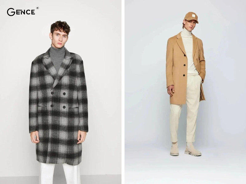 Áo len cổ lọ trẻ trung mix-match với áo dạ nam