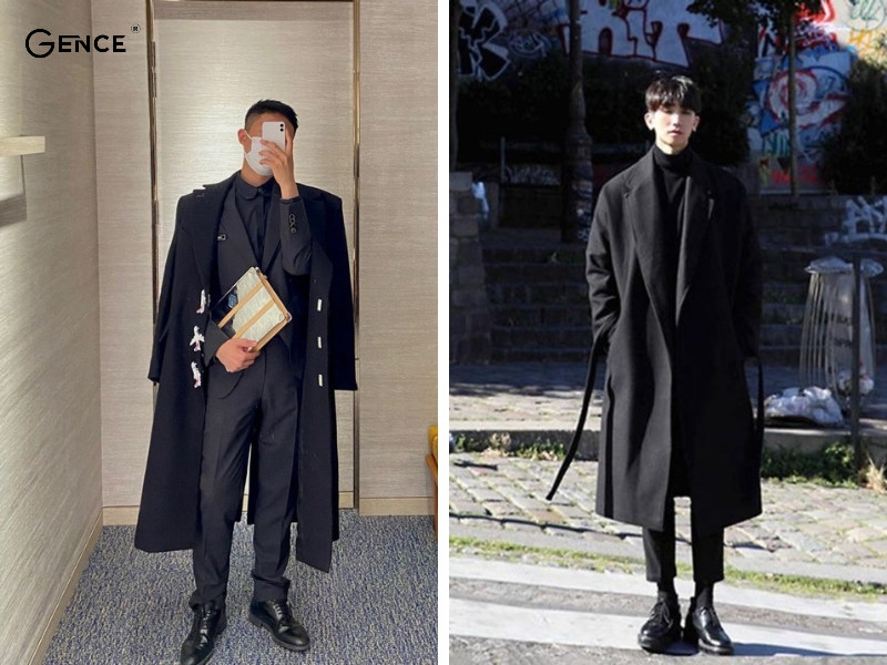 Áo dạ dáng dài phù hợp với chàng trai cao ráo