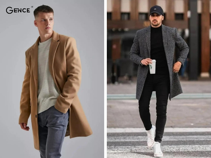 Năng động với set đồ áo thun, quần jean và áo dạ nam