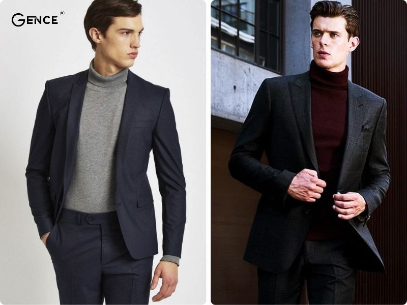 Trang phục mùa đông ấm áp và thời thượng: vest phối áo len cổ lọ