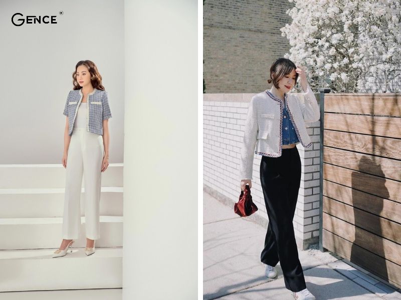 Sang trọng, trẻ trung khi phối đồ với áo dạ tweed và quần tây