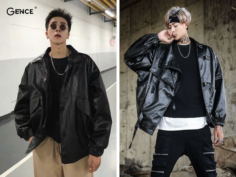 Phối cùng áo khoác da