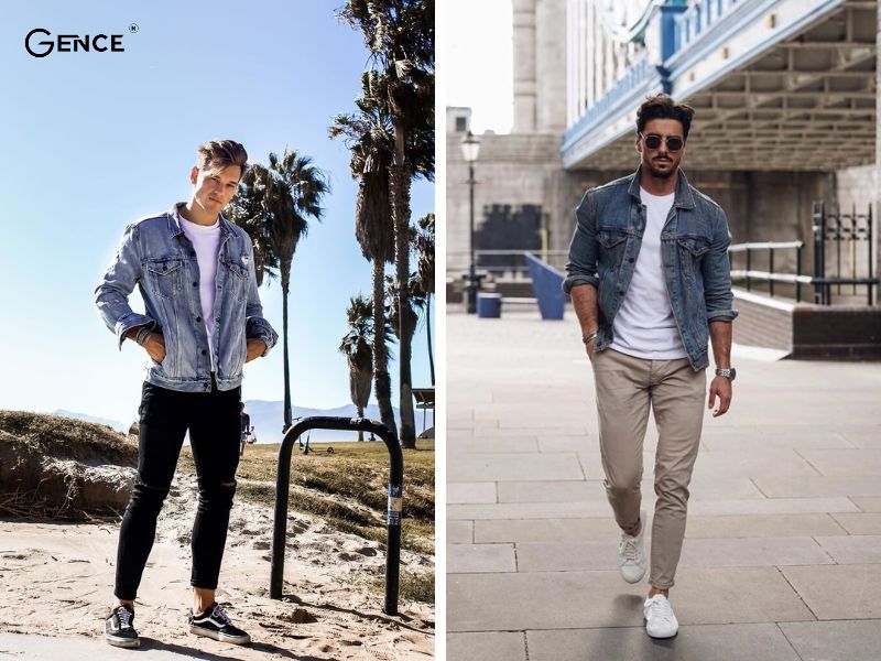 Phối denim jacket cho outfit bụi bặm