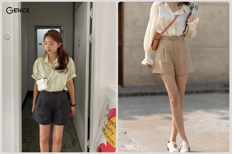 Phối đồ áo sơ mi, quần short lịch sự mà năng động, thoải mái