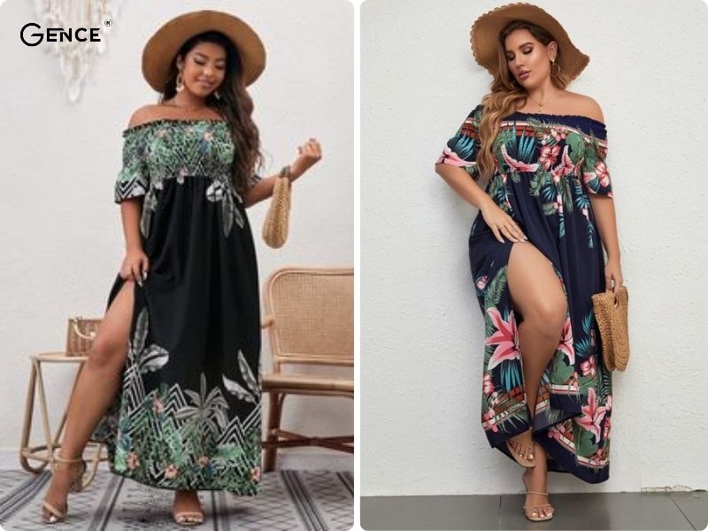 Phối đồ đi biển cùng maxi trễ vai dành cho cô nàng mũm mĩm