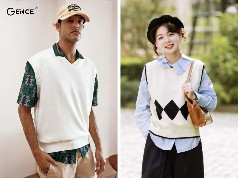 Sáng tạo set đồ với áo gile và áo thun