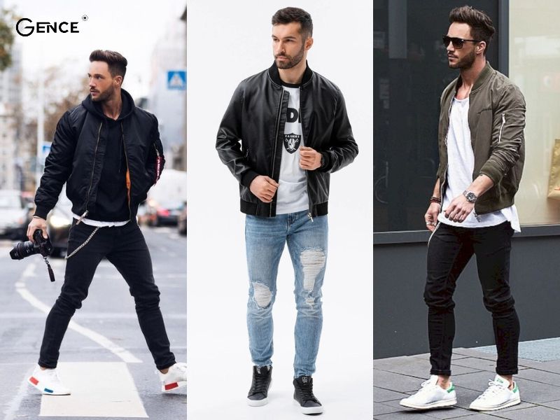 Phối đồ đi Đà Lạt cho nam áo bomber cùng quần dài siêu cá tính