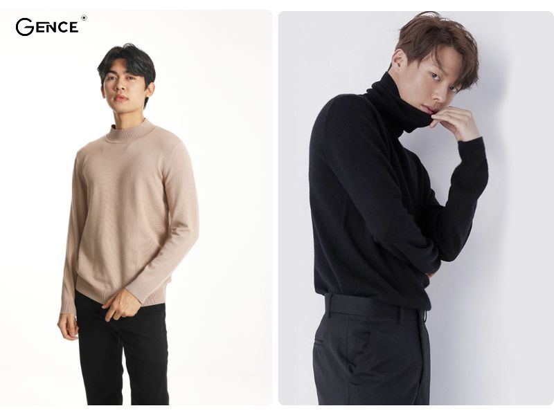 Phối đồ đi đám cưới cho nam cùng quần da, áo turtleneck