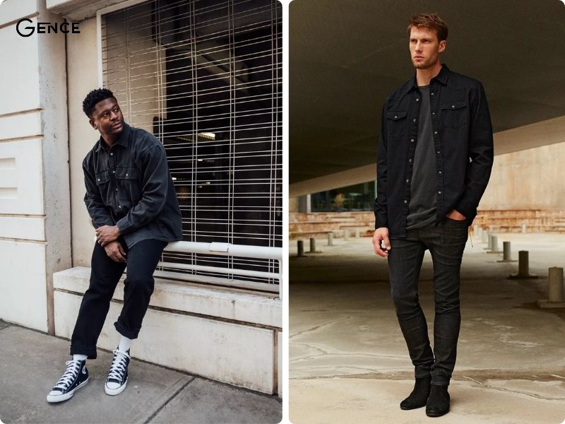 Áo khoác denim với quần jean thể hiện cá tính thời trang