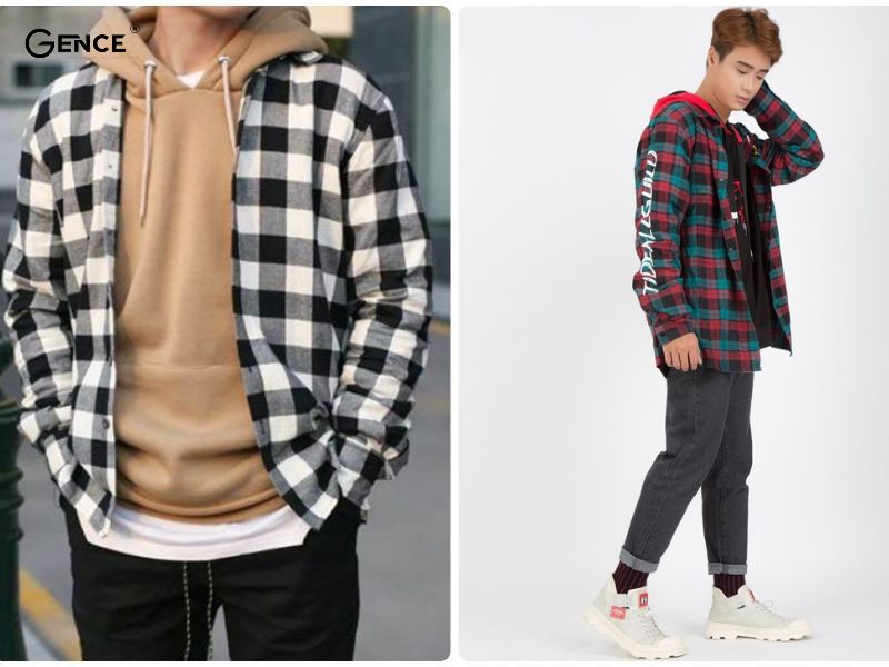 Phối đồ mùa đông cho nam phá cách cùng sơ mi caro và sweater