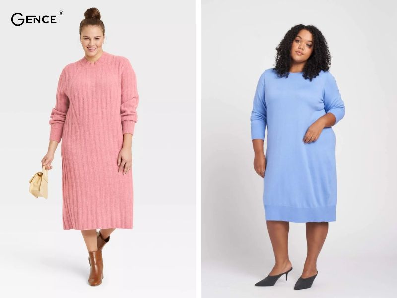 Mix-match cùng váy len dài cho nữ béo