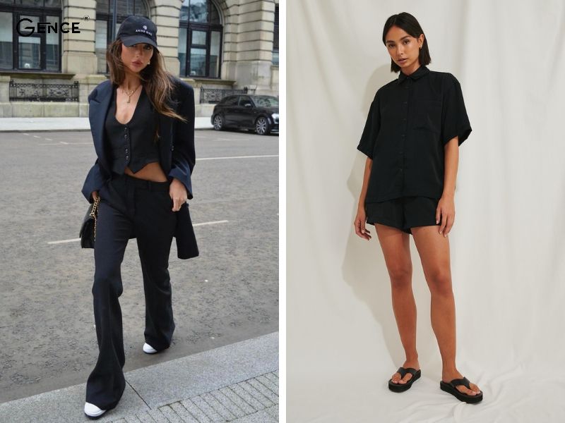 Ton-sur-ton chất chơi với set đồ đen cho nữ