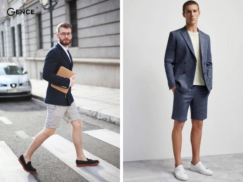 Quần short và áo vest tạo nên style phá cách