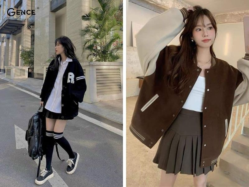 Style Hàn Quốc với outfit chân váy tennis và áo bóng chày