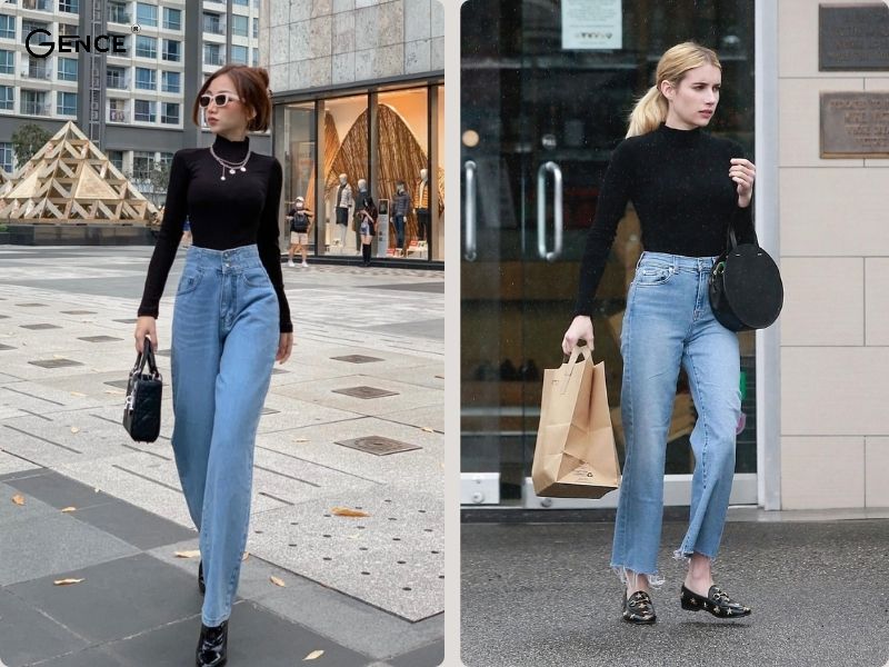 Style đơn giản và sang trọng: áo giữ nhiệt phối quần jean