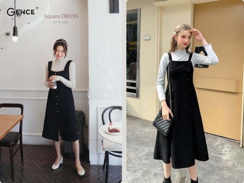 Lên đồ nữ tính và duyên dáng cùng áo giữ nhiệt, đầm yếm